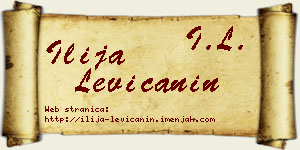 Ilija Levičanin vizit kartica